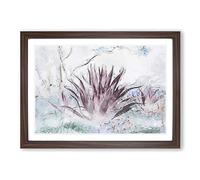 Big Box Art Wild Aloe Vera Succulent in Abstract Framed Wall Art Picture Print Ready to Hang, Walnut A2 (62 x 45 cm)