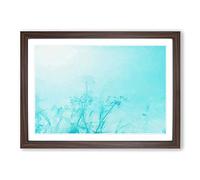Big Box Art Wild Blue Flowers in Abstract Framed Wall Art Picture Print Ready to Hang, Walnut A2 (62 x 45 cm)