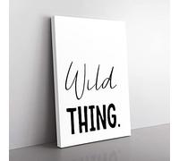 Big Box Art Wild Thing Typography Canvas Wall Art Print Ready to Hang Picture, 76 x 50 cm (30 x 20 Inch), White, Black