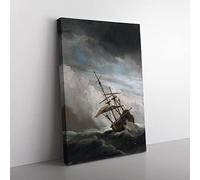 Big Box Art Willem Van de Velde The Younger Raging Storm Ship Canvas Wall Art Print Ready to Hang Picture, 76 x 50 cm (30 x 20 Inch), Multi-Coloured