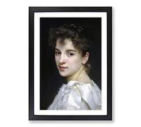 Big Box Art William Adolphe Bouguereau Gabrielle Cot Framed Wall Art Picture Print Ready to Hang, Black A2 (62 x 45 cm)