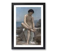 Big Box Art William Adolphe Bouguereau The Bather Framed Wall Art Picture Print Ready to Hang, Black A2 (62 x 45 cm)