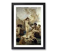 Big Box Art William Adolphe Bouguereau The Birth of Venus Framed Wall Art Picture Print Ready to Hang, Black A2 (62 x 45 cm)