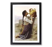 Big Box Art William Adolphe Bouguereau Thirst Framed Wall Art Picture Print Ready to Hang, Black A2 (62 x 45 cm)