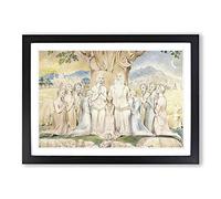 Big Box Art William Blake Job and His Family Framed Wall Art Picture Print Ready to Hang, Black A2 (62 x 45 cm)