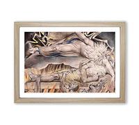 Big Box Art William Blake Jobs Evil Dreams Framed Wall Art Picture Print Ready to Hang, Oak A2 (62 x 45 cm)