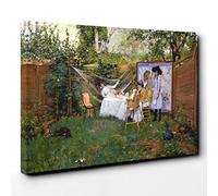 Big Box Art William Merritt Chase Open Air Breakfast Canvas Wall Art Print Ready to Hang Picture, 30 x 20 Inch (76 x 50 cm), Multi-Coloured