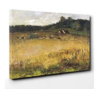 Big Box Art William Merritt Chase Wheat Field Canvas Wall Art Print Ready to Hang Picture, 30 x 20 Inch (76 x 50 cm), Multi-Coloured