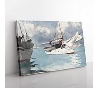 Big Box Art Winslow Homer Fishing Boats, Key West Canvas Wall Art Print Ready to Hang Picture, 76 x 50 cm (30 x 20 Inch), Multi-Coloured