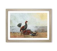 Big Box Art Winslow Homer The Cock Fight Framed Wall Art Picture Print Ready to Hang, Oak A2 (62 x 45 cm)