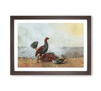 Big Box Art Winslow Homer The Cock Fight Framed Wall Art Picture Print Ready to Hang, Walnut A2 (62 x 45 cm)