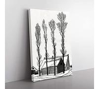 Big Box Art Winter by Julie De Graag Canvas Wall Art Print Ready to Hang Picture, 76 x 50 cm (30 x 20 Inch), White, Grey, Black