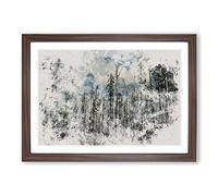 Big Box Art Winter Forest Vol.2 Watercolour Framed Wall Art Picture Print Ready to Hang, Walnut A2 (62 x 45 cm)