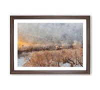 Big Box Art Winter Forest Vol.3 Painting Framed Wall Art Picture Print Ready to Hang, Walnut A2 (62 x 45 cm)