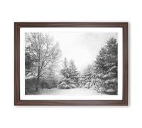 Big Box Art Winter Forest Vol.6 Painting Framed Wall Art Picture Print Ready to Hang, Walnut A2 (62 x 45 cm)