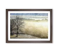 Big Box Art Winter Forest Vol.7 Painting Framed Wall Art Picture Print Ready to Hang, Walnut A2 (62 x 45 cm)