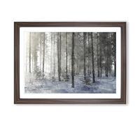 Big Box Art Winter Forest Vol.8 Painting Framed Wall Art Picture Print Ready to Hang, Walnut A2 (62 x 45 cm)