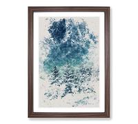 Big Box Art Winter Forest Vol.9 Watercolour Framed Wall Art Picture Print Ready to Hang, Walnut A2 (62 x 45 cm)