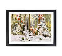 Big Box Art Winter Woodland by Tom Thomson Framed Wall Art Picture Print Ready to Hang, Black A2 (62 x 45 cm)