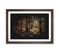 Big Box Art Within The Woods Paint Splash Framed Wall Art Picture Print Ready to Hang, Walnut A2 (62 x 45 cm)