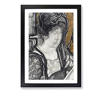 Big Box Art Woman Playing Cello by Reijer Stolk Framed Wall Art Picture Print Ready to Hang, Black A2 (62 x 45 cm)