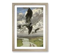 Big Box Art Wondrous Birds by Hans Thoma Framed Wall Art Picture Print Ready to Hang, Oak A2 (62 x 45 cm)