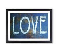 Big Box Art Wooden Love Sign Framed Wall Art Picture Print Ready to Hang, Black A2 (62 x 45 cm)