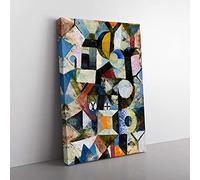 Big Box Art Yellow Half-Moon by Paul Klee Canvas Wall Art Print Ready to Hang Picture, 76 x 50 cm (30 x 20 Inch), Grey, Black, Cream