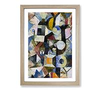 Big Box Art Yellow Half-Moon by Paul Klee Framed Wall Art Picture Print Ready to Hang, Oak A2 (62 x 45 cm)