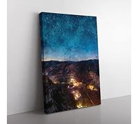 Big Box Art Yosemite National Park Vol.3 Painting Canvas Wall Art Print Ready to Hang Picture, 76 x 50 cm (30 x 20 Inch), Teal, Blue, Brown