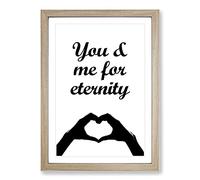 Big Box Art You And Me For Eternity Typography Framed Wall Art Picture Print Ready to Hang, Oak A2 (62 x 45 cm)