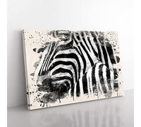 Big Box Art Zebra Stripes (2) French Cream Canvas Wall Art Print Ready to Hang Picture, 76 x 50 cm (30 x 20 Inch), Multi-Coloured
