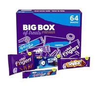 Big Box Assorted Chocolate Snack Box, 64 Pieces, Timeout Wafer, Nibbly Fingers, Shortcake Biscuits, Individually Wrapped Multipack, Birthday Gift, Perfect for Presents By Red Rainbow