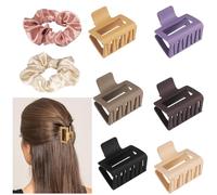 BIG BOX -Medium Hair Claw Clips, 6Pcs 2 Inch Rectangle Matte Claw Hair Clips for Women Girls, Small Hair Claw Clips for Thin Medium Thick Hair, Hair Jaw Clips Nonslip Clips