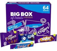 Big Box Treats Chocolate Snack Box - 64 Assorted Chocolate Bars & Biscuits Including Time Out, Nibbly Fingers & More, Chocolate Gift Box for All Occasions