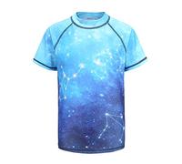 Big Boys Rash Vest Short Sleeve Rash Guard Swimming Shirt Blue 14T/Age 13-14 Years