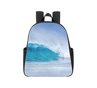 Big Breaking Ocean Wave On A Beach Backpack College 12.40x5.12x14.17inch Highschool Backpacks Multipurpose Casual Backpack for School Business Travel School,Office