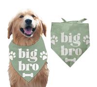 Big Bro 1 Pc Dog Bandana, Green Bone Paw Prints Scarf Kerchief Cotton Washable Decorative Pet Accessory for Dog Lovers 78x55cm