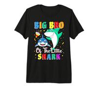 Big Bro of The Little Shark Little Brother Shark Birthday Premium T-Shirt
