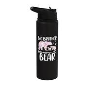 Big Brother Bear Flowers Two Bear Cubs Kids Brother Stainless Steel Insulated Water Bottle
