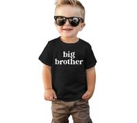 Big Brother Kids Summer Short Sleeve Cotton T-Shirt, Black, 2-3 Years