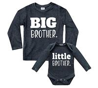 Big Brother Little Brother Shirts Matching Outfits Sibling Gifts Baby Set - - Kids (5T)/ Baby (0-3M)