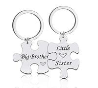Big Brother Little Sister Keyring Gifts for Women Men Puzzle Piuece Keychain for Brother Birthday Gifts from Sister Graduation Gifts for Her Him Friendship Gifts for Women Sister from Brother Presents