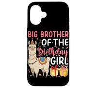 Big Brother of the Birthday Girl Llama Birthday Party Case for iPhone 16