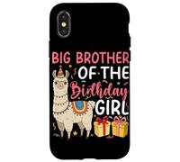 Big Brother of the Birthday Girl Llama Birthday Party Case for iPhone X/XS