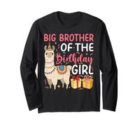 Big Brother of the Birthday Girl Llama Birthday Party Long Sleeve T-Shirt