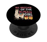 Big Brother of the Birthday Girl Llama Birthday Party PopSockets Adhesive PopGrip