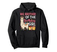 Big Brother of the Birthday Girl Llama Birthday Party Pullover Hoodie
