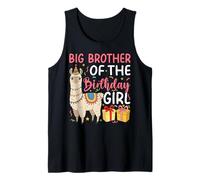 Big Brother of the Birthday Girl Llama Birthday Party Tank Top