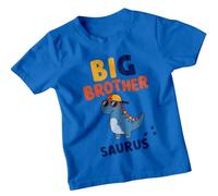 Big Brother Saurus Dinosaur Animals Boys T-Shirt Cool Kids Tee 2-3 Years Royal Blue